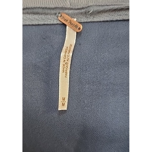 Free People Moon Dust Cardi Blue Hooded Lagenlook Sweatshirt M Boho Grunge - Picture 5 of 7